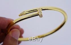 Unisex Twisted Nail Bracelet 10k Solid Gold 60 Grams 0.50 Carat Diamonds Video