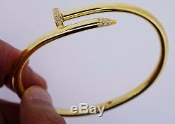 Unisex Twisted Nail Bracelet 10k Solid Gold 60 Grams 0.50 Carat Diamonds Video