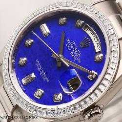 Unworn Factory Rolex Day-Date 118399BR Diamond Princess Cut Bezel 18k White Gold