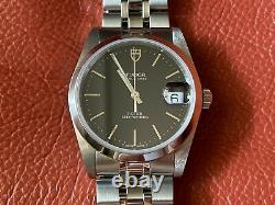 Very Rare Tudor Prince Date Black Dial Automatic Watch 74000 with Paper & Tag