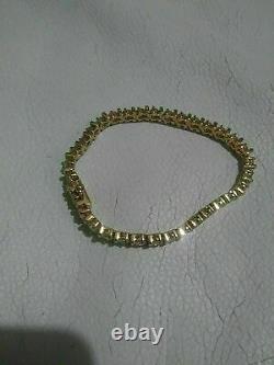 Vintage 9Ct VVS1/D Diamond Women's Tennis Bracelet Solid 14k Yellow Gold Finish