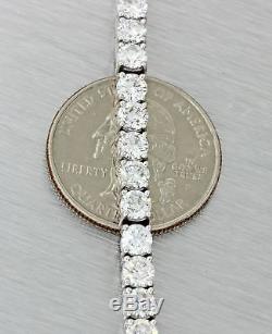 Vintage Estate 14k Solid White Gold 11.68ctw Diamond 5mm Tennis Bracelet 17.8g
