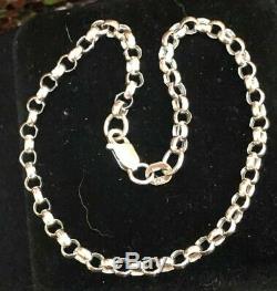 Vintage Estate 14k White Solid Gold Bracelet Chain Designer Signed Scr Italy