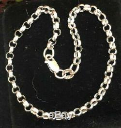 Vintage Estate 14k White Solid Gold Bracelet Chain Designer Signed Scr Italy