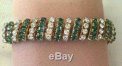 Vintage Jewellery Emerald White Gold 1940s Sweetheart Bracelet Antique Jewelry