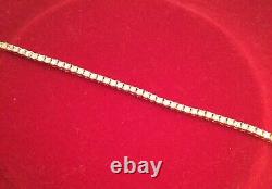 Vintage Jewellery Gold Tennis Chain Bracelet with White Sapphires Jewelry 20 cm