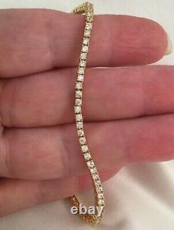 Vintage Jewellery Gold Tennis Chain Bracelet with White Sapphires Jewelry 20 cm
