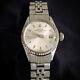 Vintage Rolex Date Lady Stainless Steel & 18K White Gold Watch Silver Dial 6517