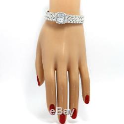 Vintage diamond Geneve ladies watch 14K white gold mesh bracelet GVS. 75CT 33 GM
