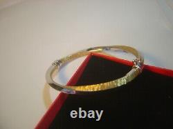 Vintage-incredible-18ct Yellow &white Gold Unusual Twisted Bangle-so Classy 7.5