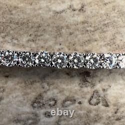 Wedding Tennis Bracelet 4mm Round 10 TCW Moissanite 8 14K White Gold Plated