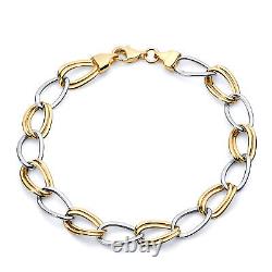 Wellingsale 14k White / Yellow Gold Bracelet 7.5