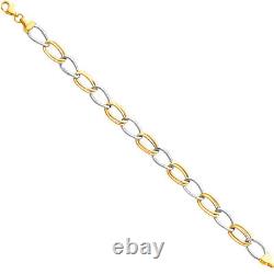 Wellingsale 14k White / Yellow Gold Bracelet 7.5