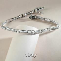 White Diamond I3/G-H Tennis Bracelet Women 9ct White Gold SGL CERTIFIED