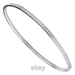 White Gold Cz 3mm Bangle