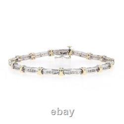 White Gold Diamond Link Bracelet 7 1/4 10k Single Cut. 50ctw