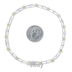 White Gold Diamond Link Bracelet 7 1/4 10k Single Cut. 50ctw
