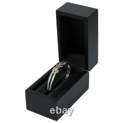 White Gold Finish Created Diamond Rose Gold Infinity Sign Bracelet With Gift Box