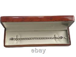 White Gold Finish Men's Small Curb Bracelet Beautifully Gift Boxed Free Postage