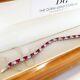 White gold finish Red ruby and created diamonds tennis bracelet gift boxed