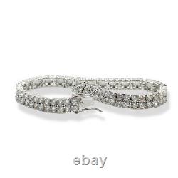 White gold finish created diamond Double Row bracelet In Grey Velvet Gift Box