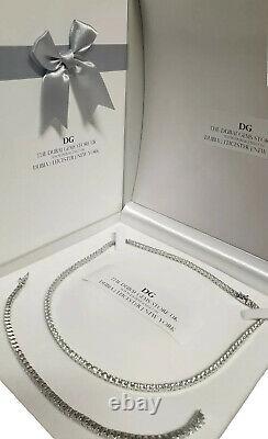 White gold finish created diamond Tennis necklace and bracelet 3mm Gift Boxed