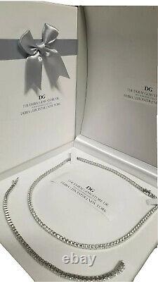 White gold finish created diamond Tennis necklace and bracelet 3mm Gift Boxed