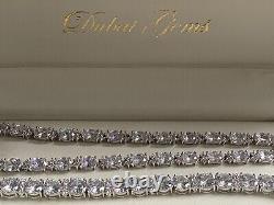 White gold finish created diamonds necklace bracelet set Dubaigems Gift Boxed