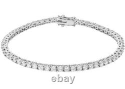 White gold finish round cut classic design created diamond tennis bracelet