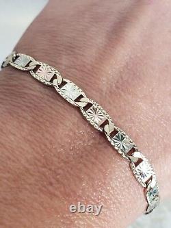 Womans diamond cut 10k yellow white rose gold Bracelet 7.5 inches