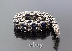 Women's 14k White Gold Diamond & Sapphire Bracelet 23.7g 9.00 TCW I-J I1 #31379B