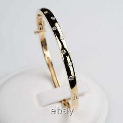 Women's Bangle Lab-Created Bracelet 7Ct Round Cut Diamond 14K Yellow Gold Finish