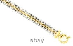 Women's Bracelet IN Yellow and White Gold 18 Carats Type Fabric
