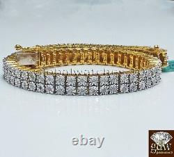 Women's Diamond Bracelet 10k Yellow Gold Finish Tennis Bracelet Real Diamonds