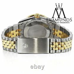 Women's Rolex 36mm Datejust 2 Tone White Mother of Pearl Diamond Dial Watch