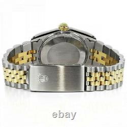 Women's Rolex SS Gold 36mm Datejust Watch White MOP 8+2 Diamond Dial