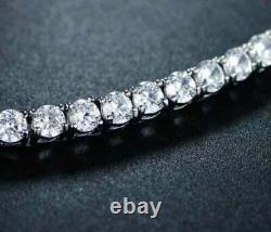 Women's Simulated Diamond Round Tennis Bracelet 7.5 Inch 14k White Gold Plated