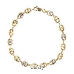 Womens 18ct Yellow and White Gold Button Bracelet 7.5