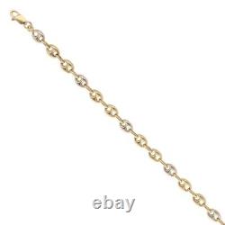Womens 18ct Yellow and White Gold Button Bracelet 7.5